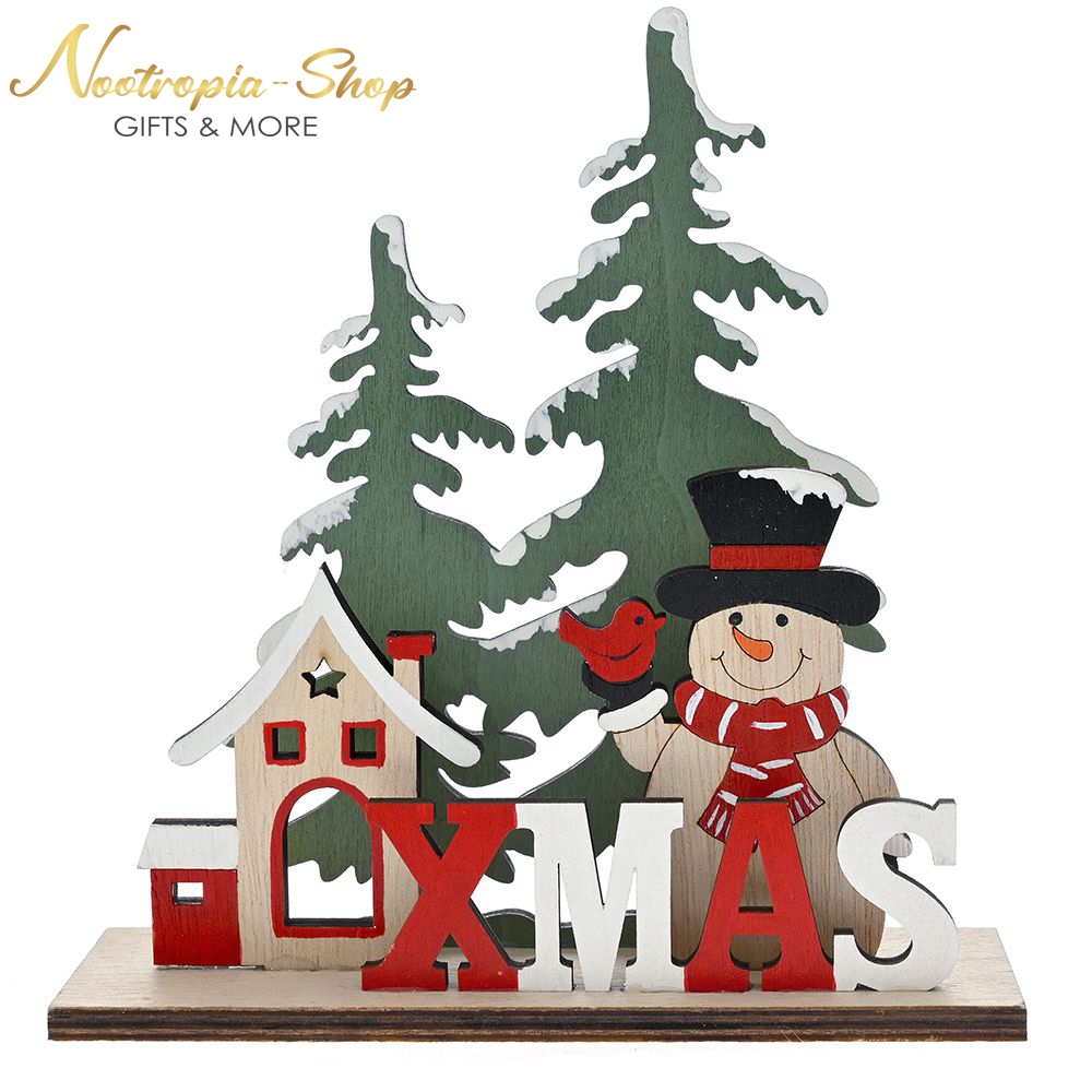 83336_ΞΥΛΙΝΟ MERRY CHRISTMAS ΜΕ ΞΥΛΙΝΗ ΒΑΣΗ 15Χ5Χ17 ΕΚ