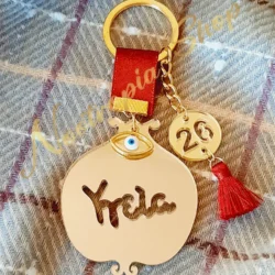 Ρόδι Γούρι 2026 με Ευχή "Υγεία" και Μάτι