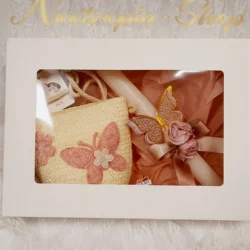 Λαμπάδα Πεταλούδα & Ψάθινο Τσαντάκι