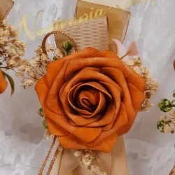 Πασχαλινή Λαμπάδα Τριαντάφυλλο Πορτοκαλί